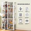 Acrylic Display Cabinet, Dustproof, Hinged Glass Doors, 24.5 in/62 cm, 4F, White view 3
