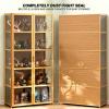 Acrylic Display Cabinet, Dustproof, Hinged Glass Doors, 24.5 in/62 cm, 4F, White view 4