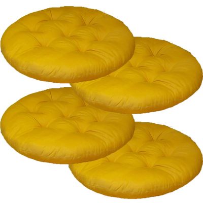 Mozzeilee Round Chair Seat Cushions, 40 x 40 cm, 2/4/6/8-Pack, Yellow