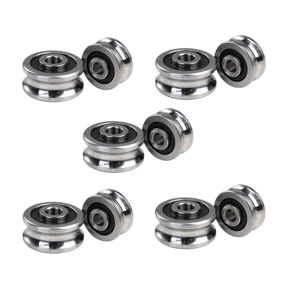 SBSSYVLMV Drive Products Large Chrome Steel SG15 Guide Rollers with Gothic Arch Groove, SG15RS Type, Embroidery Machine Bearings, SG15-2RS Ball Bearings