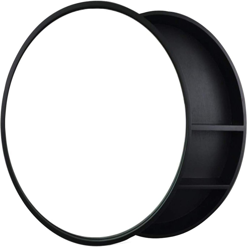 70 cm Black Bathroom Mirror Cabinet with Two-Way Sliding Door
