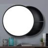 70 cm Black Bathroom Mirror Cabinet with Two-Way Sliding Door view 2