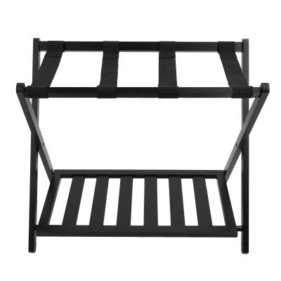 Eujgoov Folding Solid Wood Luggage Rack with Extra-Wide Top