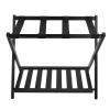 Eujgoov Folding Solid Wood Luggage Rack with Extra-Wide Top view 1