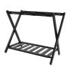 Eujgoov Folding Solid Wood Luggage Rack with Extra-Wide Top view 2