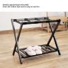 Eujgoov Folding Solid Wood Luggage Rack with Extra-Wide Top view 3