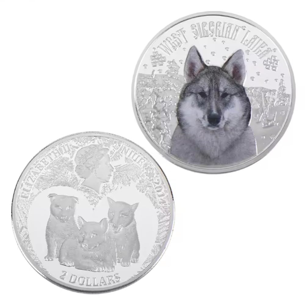 REZAJDUIE Snow Wolf Silver-Plated Commemorative Coin