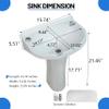 Plastic Toddler Sink Set, Small Bathroom Basin, 39.9 x 27.9 x 53.3 cm, White view 3