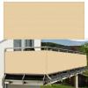 Opaque Balcony Privacy Screen 130 x 150 cm, UV-Protective HDPE, Sand Yellow view 1