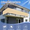 Opaque Balcony Privacy Screen 130 x 150 cm, UV-Protective HDPE, Sand Yellow view 3