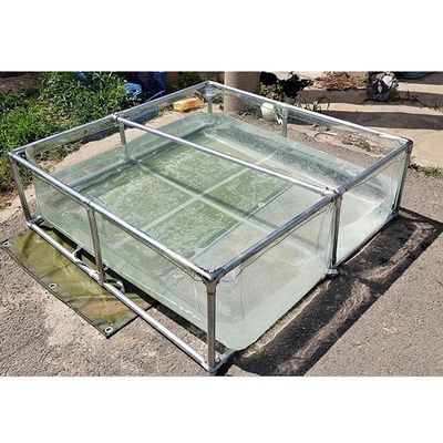 GZHERVICES Above-Ground Fish Pond with Transparent Viewing Window, 100 x 100 x 70 cm