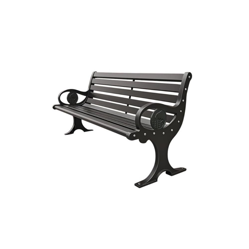 zhuyanbo007 150 cm Weather-Resistant Aluminum Garden Bench with Backrest