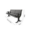 zhuyanbo007 150 cm Weather-Resistant Aluminum Garden Bench with Backrest view 2