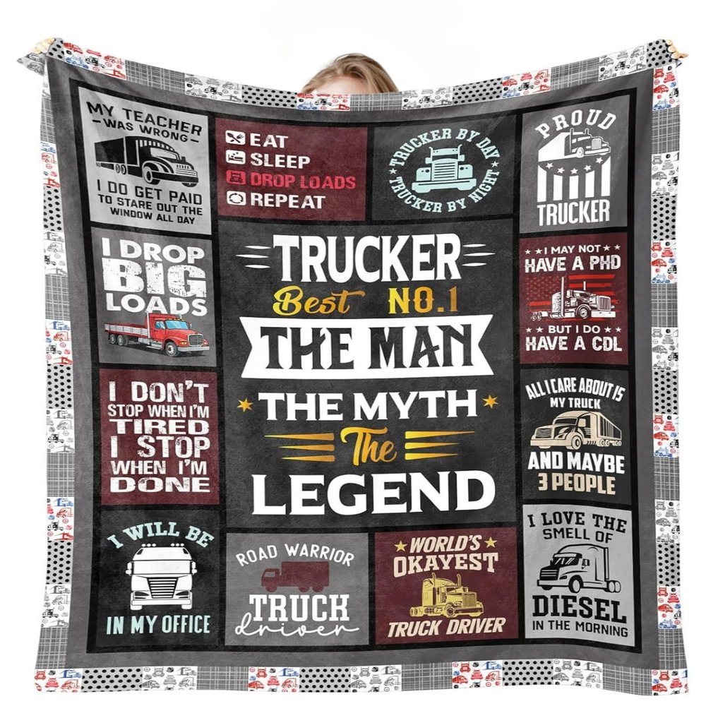Enthusiasm Father's Day Gifts for Men, Truck Driver Appreciation Gift, Trucker Gift for Dad and Truck Lovers, Throw Blanket (130 x 150 cm)