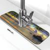 Sunset at the Beach Print Stone Faucet Mat, Diatomaceous Earth Absorbent Splash Guard (38.1 x 14 cm) view 1