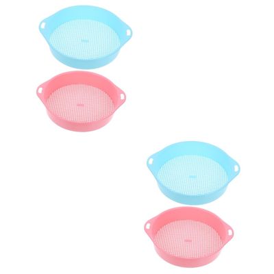 HEMOTON 2-Piece Garden Soil Sieve Set, Sturdy Plastic Sieve with Mesh for Filtering Soil and Garden Materials, 2 Pieces × 2