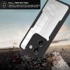 ILING Transparent Case for Xiaomi POCO M7 Pro 5G, 360° Full-Body Shockproof Case with Built-In Screen Protector, Ultra-Thin Hard PC Silicone TPU Case (Black) view 3
