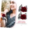 TOVINANNA Lace Wrist Cuffs for Women, Red, Gothic Lolita, 1 Pair view 3