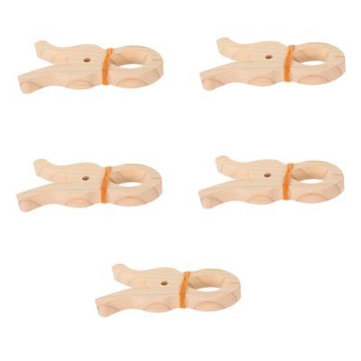 Luxshiny Large Laundry Clips, 5-Piece Set, Beige, Non-Slip Design