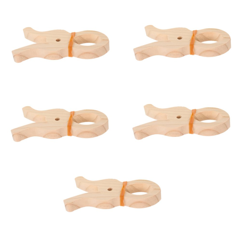 Luxshiny Large Laundry Clips, 5-Piece Set, Beige, Non-Slip Design