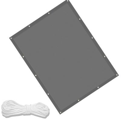 Rectangular Sun Shade Sail 200 x 700 cm, Waterproof, UV-Protection Polyester Fabric with Rope, for Balcony, Patio and Garden, Light Gray