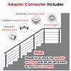 Cable Railing Kit for Stairs, Decks, Balconies, Porches, Gardens & Pools, 35.4/43.3 in Tall view 2