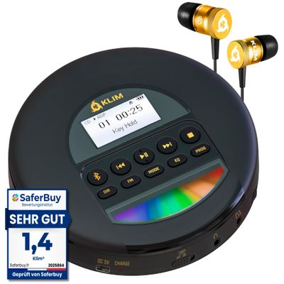 Nomad Portable CD Player with Bluetooth, FM Radio, and Headphones