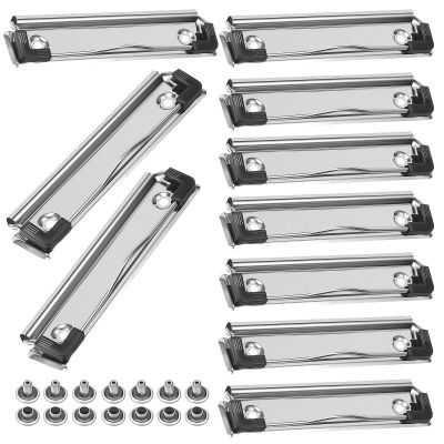 12 cm Metal Clipboard Clips with Rubber Corners, 1 Set, Silver