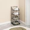 Vertical 4-Tier Metal Shoe Rack, Space-Saving Design for Entryway Cabinets and Hallways, Black view 1