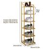 Vertical 4-Tier Metal Shoe Rack, Space-Saving Design for Entryway Cabinets and Hallways, Black view 2