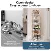 Vertical 4-Tier Metal Shoe Rack, Space-Saving Design for Entryway Cabinets and Hallways, Black view 3