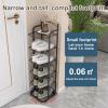 Vertical 4-Tier Metal Shoe Rack, Space-Saving Design for Entryway Cabinets and Hallways, Black view 4
