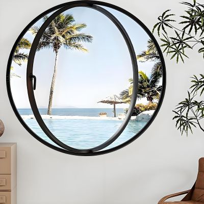 Round Pivot Shed Window, Black B, 100 cm