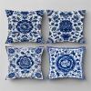 35 x 35 cm Blue Cushion Covers, 4-Pack, Waterproof Linen Decorative Pillow Covers view 1