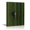 DMZPKZB Natural Landscape Canvas Wall Art, Meadow and Woman, Framed, Green, 30 x 45 cm view 1