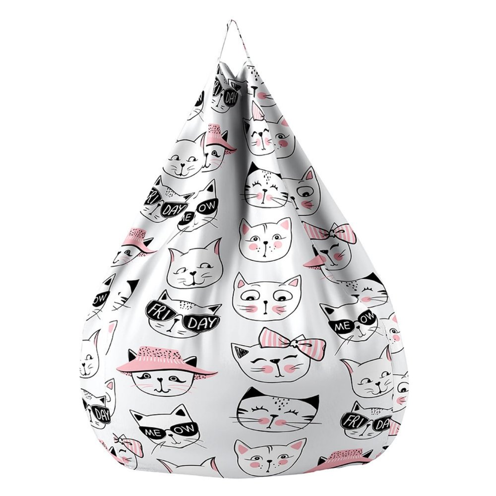 Fasbuy 3D Cat Bean Bag Cover for Kids and Adults, 130 x 150 cm