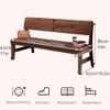 FUYAO Wooden Dining Bench with Backrest and Solid Wood Legs for Dining Room, Living Room, Hallway, or Bedroom view 2