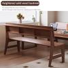 FUYAO Wooden Dining Bench with Backrest and Solid Wood Legs for Dining Room, Living Room, Hallway, or Bedroom view 4