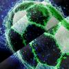 200 x 150 cm Psychedelic Wall Tapestry, Bright Green Soccer Ball 3D Aesthetic Wall Art, Dark Blue view 4