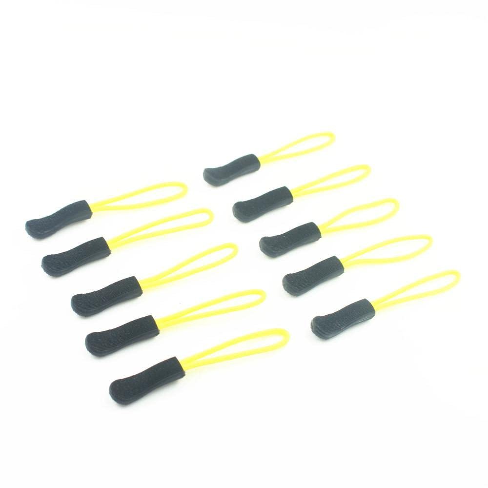 JISADER 10 Pack Zipper Pull Cord Ends for Jackets/Clothing/Bags, Yellow, 4cm