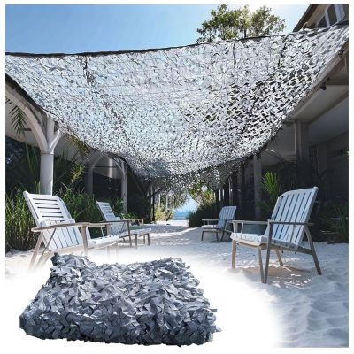 Gray Camouflage Net, 4 x 9 m, Outdoor Privacy & Sunshade
