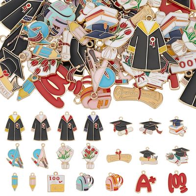 WADORN 42-Piece Enamel Graduation Charms Set