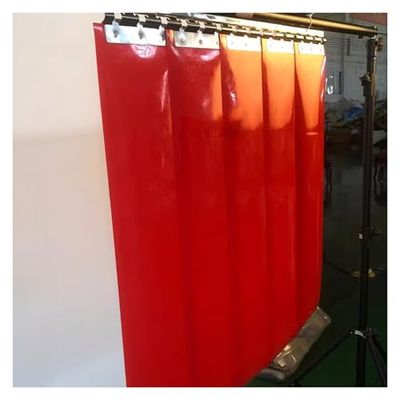 Welding Protection Curtain, Fire-Resistant Vinyl PVC Strip Curtain, Waterproof, Red, 1.2 x 2.3 m