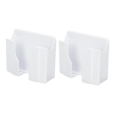 GALPADA 2-Piece Wall-Mounted Holders for Phones and Remote Controls, White