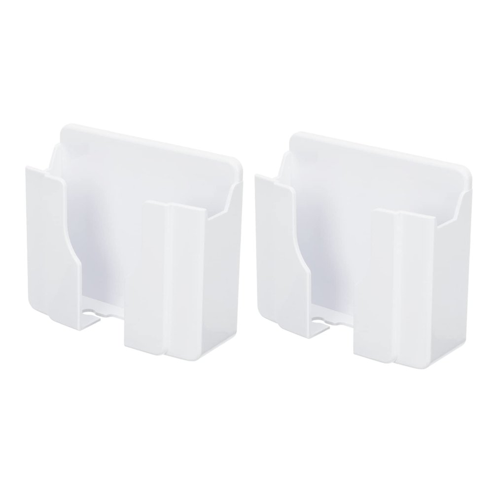 GALPADA 2-Piece Wall-Mounted Holders for Phones and Remote Controls, White