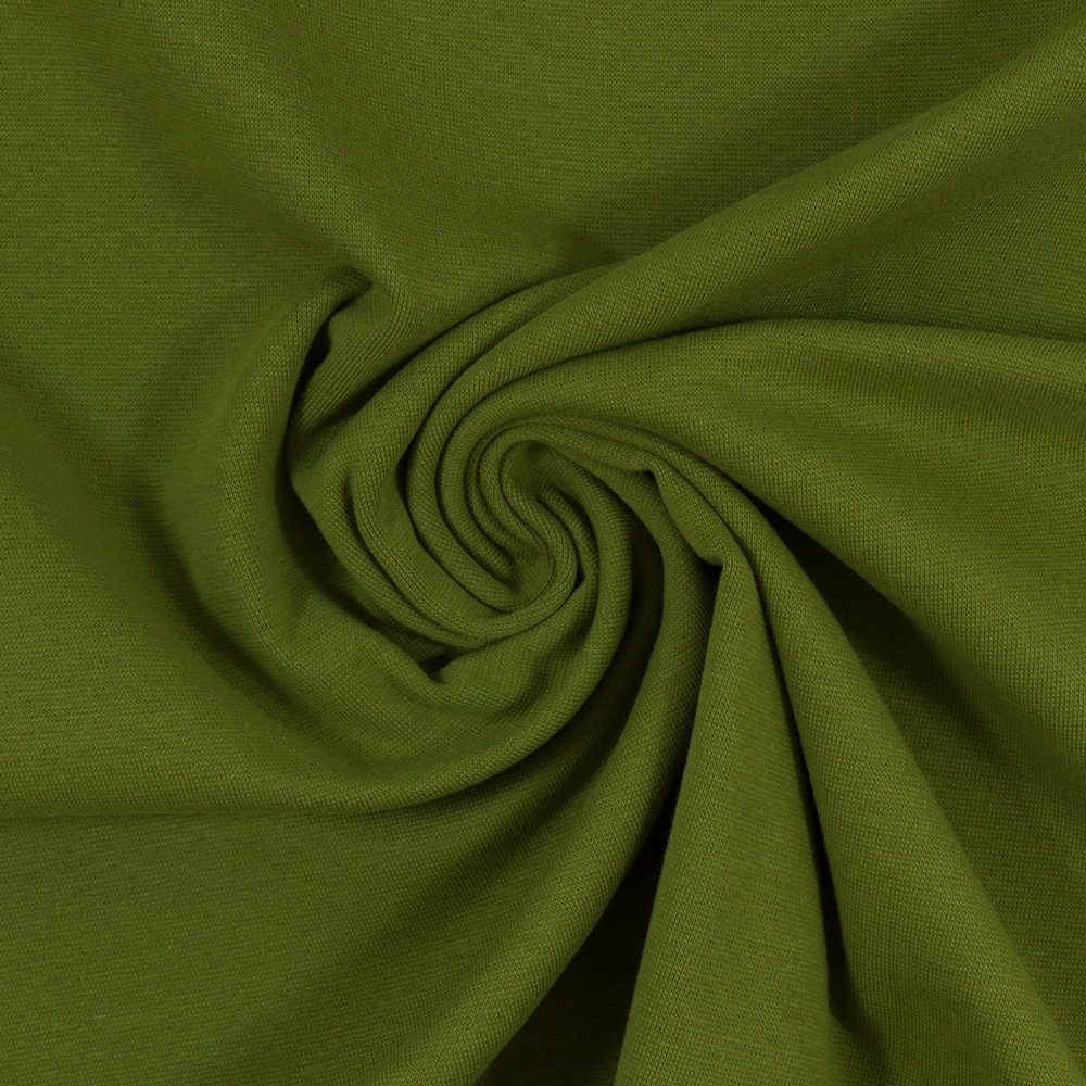 Swafing Heike Rib Knit Tube Fabric Coupon, Soft Stretch Jersey for DIY Sewing Projects, 604 Khaki, 0.5 m