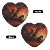 FHESDMN Black Horses and Red Glowing Clouds Heart-Shaped Pocket Makeup Mirror, 1x/2x view 2
