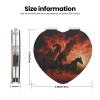 FHESDMN Black Horses and Red Glowing Clouds Heart-Shaped Pocket Makeup Mirror, 1x/2x view 3