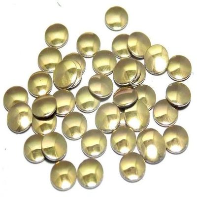 Flat Hot-Fix Iron-On Rivets, Light Gold, 8 mm, 50 Pieces
