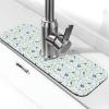 Floral Stone Faucet Mat for Kitchen Sinks, Diatomaceous Earth Absorbent Splash Guard (38.1 x 14 cm) view 1